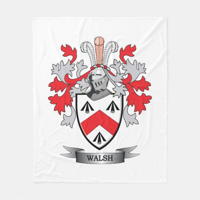 Walsh Coat of Arms Fleece Blanket (Front)