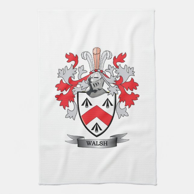 Walsh Coat of Arms Kitchen Towel (Vertical)