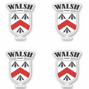 Walsh Crest Irish Translation & Meaning (x4)