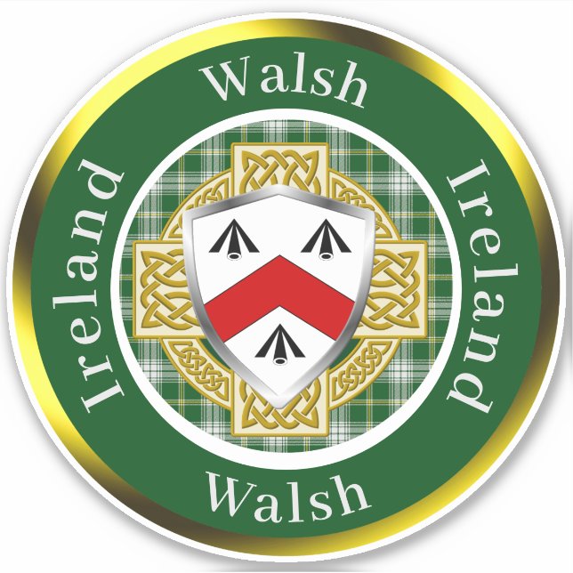 Walsh Irish Shield/Celtic Cross Personalized (Front)