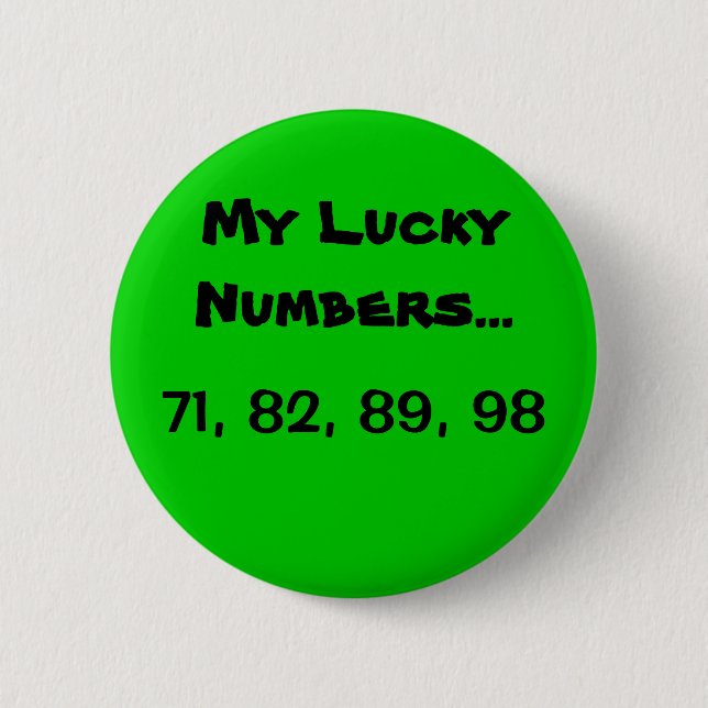 Walt Disney World Lucky Numbers Button (Front)