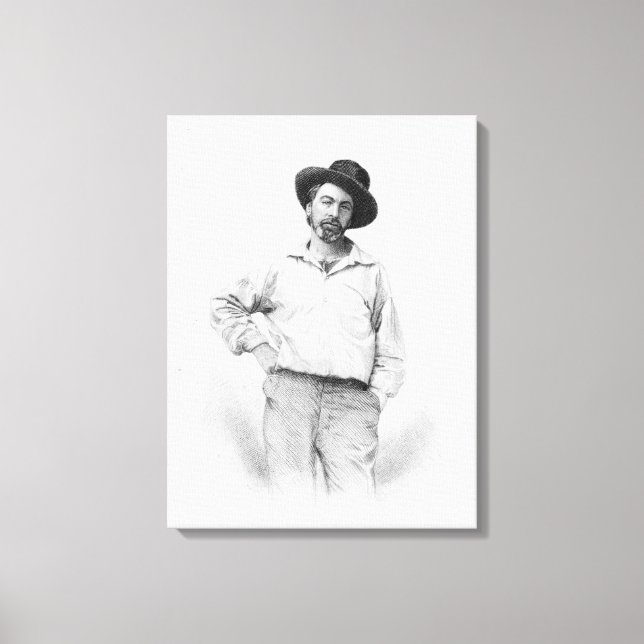 Walt Whitman, frontispiece to 'Leaves of Canvas Print (Front)