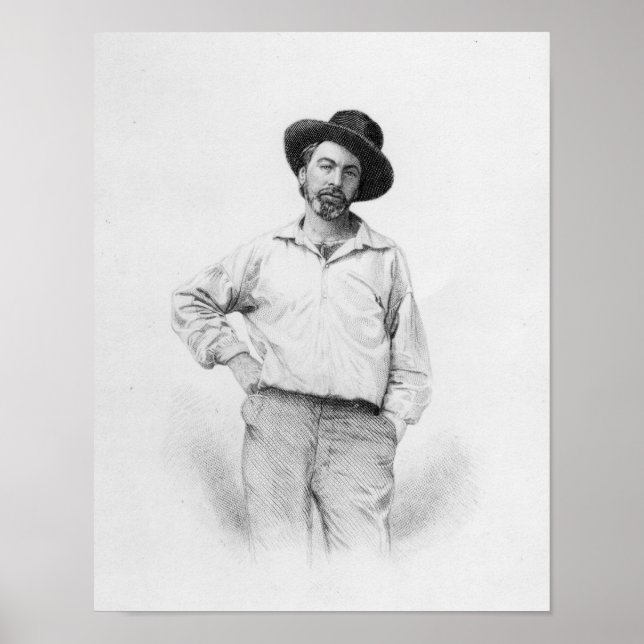 Walt Whitman, frontispiece to 'Leaves of Poster (Front)