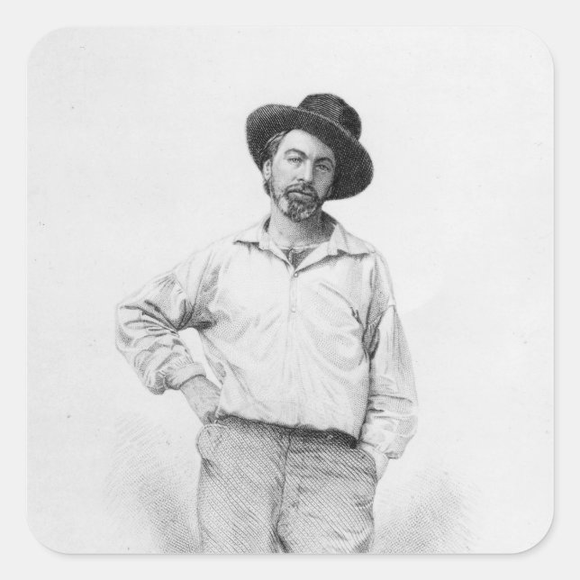 Walt Whitman, frontispiece to 'Leaves of Square Sticker (Front)