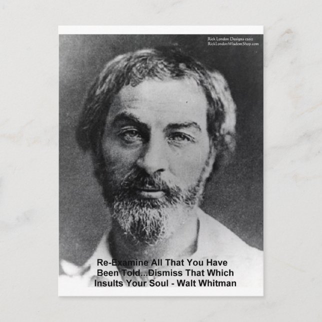 Walt Whitman "Insult The Soul" Quote Gifts & Cards (Front)
