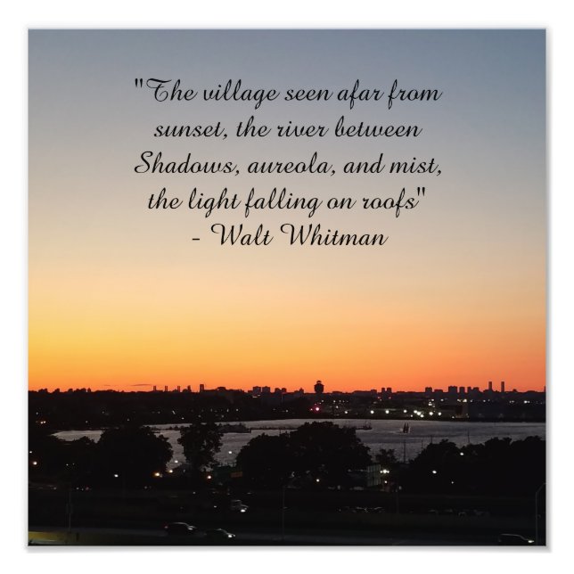 Walt Whitman Sunset Poetry Quote Photo Print (Front)