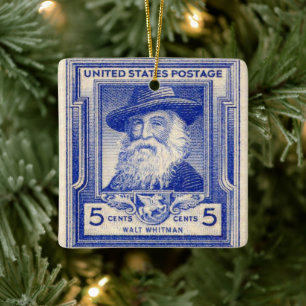 Walt Whitman U.S. Commemorative Postage stamp Ceramic Ornament