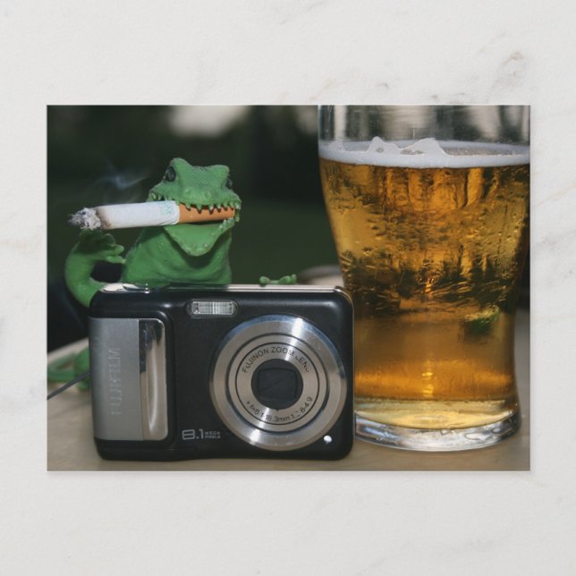 Walter : Bière, Cig, Caméra Carte Postale (Devant)