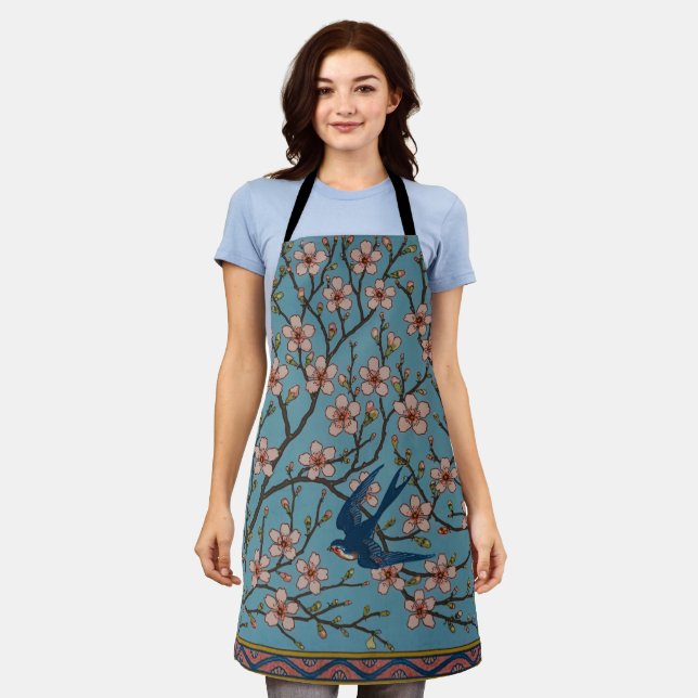 Walter Crane Almond Blossom & Swallow Apron (Worn)