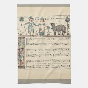 Walter Crane Baa Baa Black Sheep Nursery Rhyme  Kitchen Towel