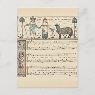Walter Crane Baa Baa Black Sheep Nursery Rhyme  Postcard