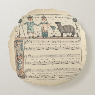 Walter Crane Baa Baa Black Sheep Nursery Rhyme  Round Pillow