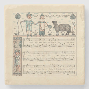 Walter Crane Baa Baa Black Sheep Nursery Rhyme  Stone Coaster