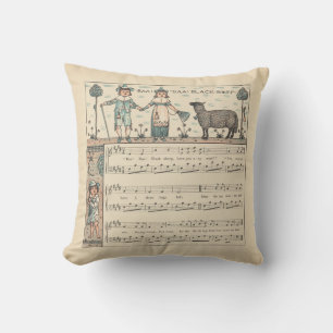 Walter Crane Baa Baa Black Sheep Nursery Rhyme  Throw Pillow