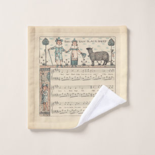 Walter Crane Baa Baa Black Sheep Nursery Rhyme  Wash Cloth