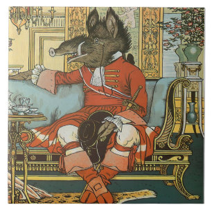 Walter Crane Beauty & Beast c1885 Repro Beast Tile