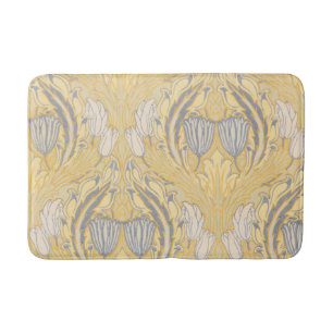 Walter Crane Blue White Tulips & Acanthus Bath Mat