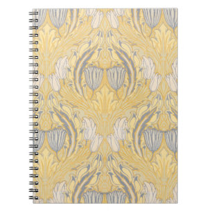 Walter Crane Blue White Tulips & Acanthus Notebook