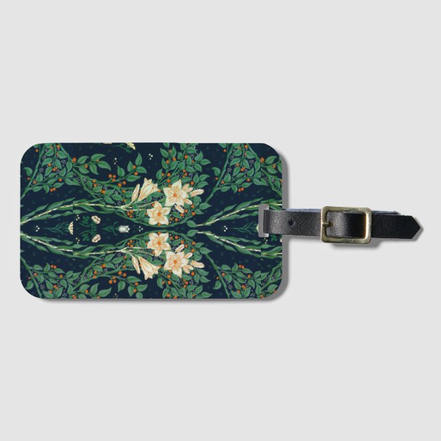Walter Crane "Francesca" Botanical Luggage Tag (Front Horizontal)