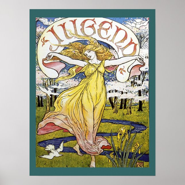 Walter Crane "Jugend" Poster Art Nouveau (Devant)