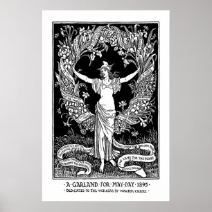 Walter Crane 'May Day' Vintage Art Print Arts