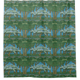 Walter Crane May Tree Wallpaper Green Blue