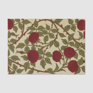 Walter Crane Red Roses with Thorned Stems Tissue Paper