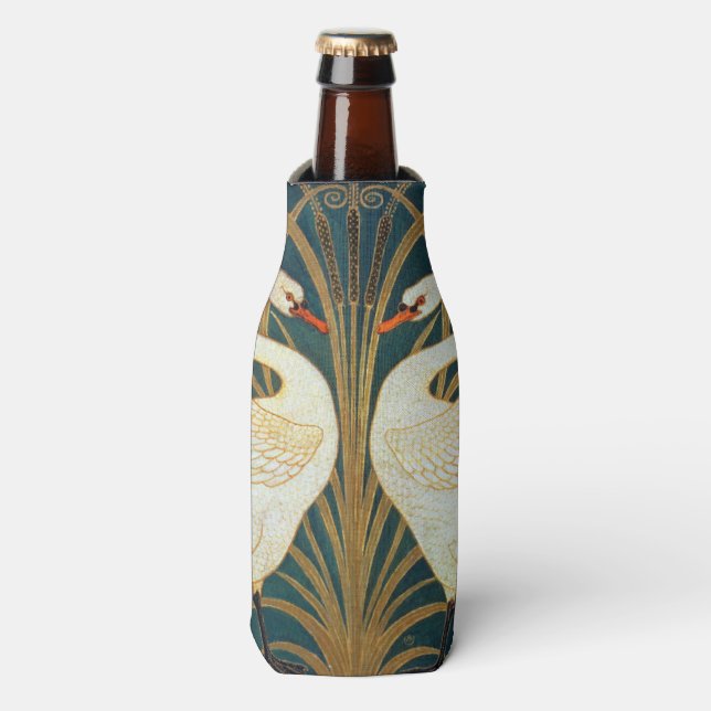Walter Crane Swan, Rush And Iris Art Nouveau Bottle Cooler (Bottle Front)