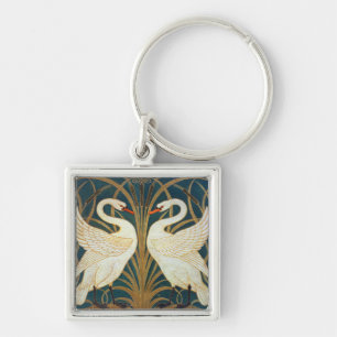 Walter Crane Swan, Rush And Iris Art Nouveau Keychain