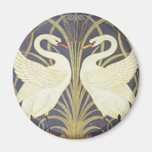 Walter Crane Swan, Rush And Iris Art Nouveau Magnet