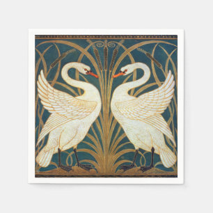 Walter Crane Swan, Rush And Iris Art Nouveau Napkin