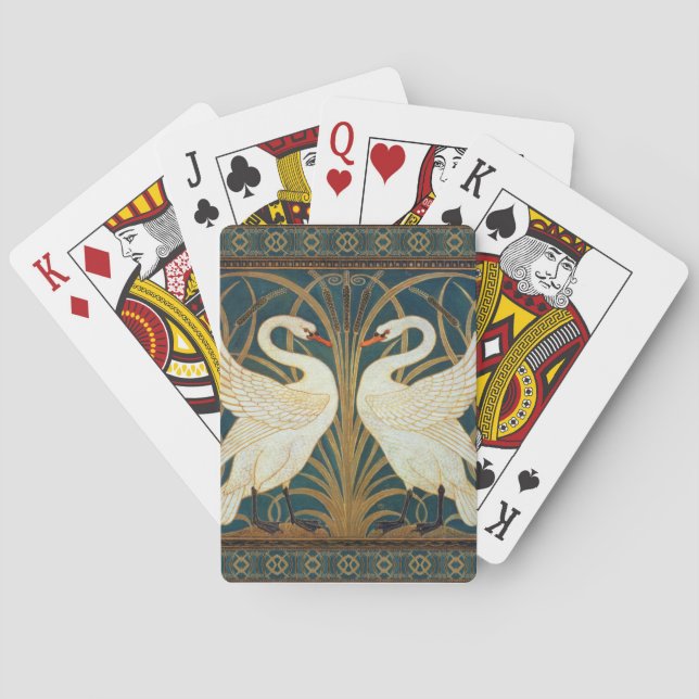 Walter Crane Swan, Rush And Iris Art Nouveau Playing Cards (Back)