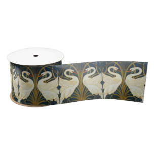 Walter Crane Swan Rush And Iris Art Nouveau Satin Ribbon