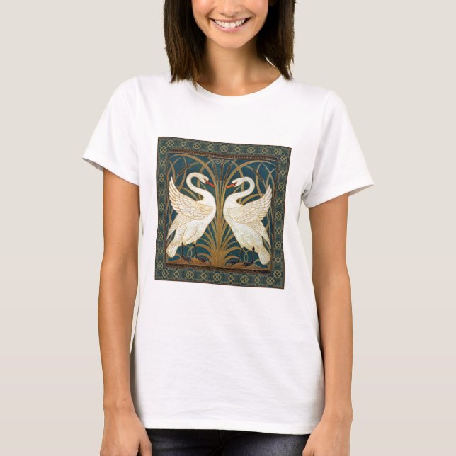 Walter Crane Swan, Rush And Iris Art Nouveau T-Shirt (Front)