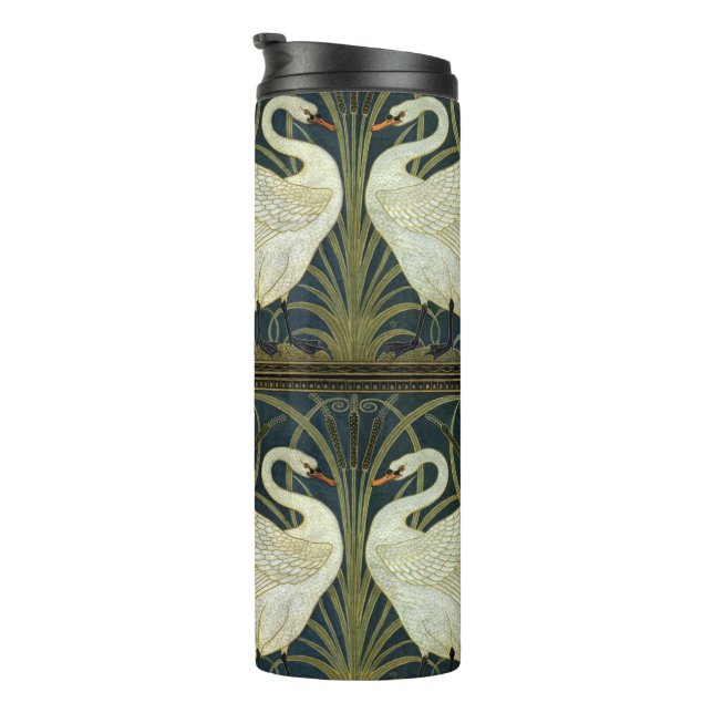 Walter Crane Swan & Rush and Iris Victorian  Thermal Tumbler (Rotated Right)