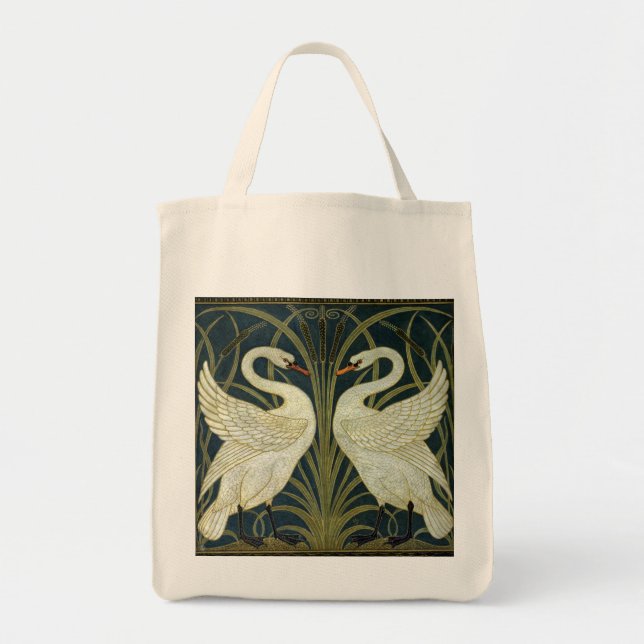 Walter Crane Swan & Rush and Iris Victorian  Tote Bag (Front)