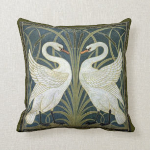 Walter Crane Swans Victorian Pillow