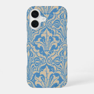 Walter Crane Vintage Blue Seed and Flower Art iPhone 16 Case