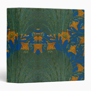 Walter Crane Vintage Day Lily Floral Pattern Binder