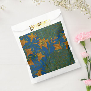 Walter Crane Vintage Day Lily Floral Pattern Favour Bag