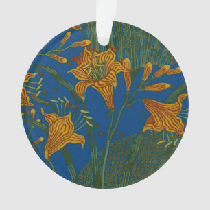 Walter Crane Vintage Day Lily Floral Pattern Ornament