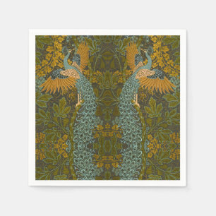 Walter Crane - Vintage Fig and Peacock Pattern Napkin