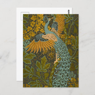 Walter Crane - Vintage Fig and Peacock Pattern  Postcard