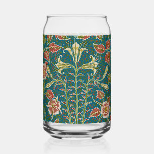 Walter Crane Vintage Lily and Rose Floral Can Glass