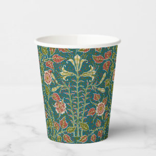 Walter Crane Vintage Lily and Rose Floral Paper Cups