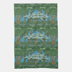 Walter Crane Vintage May Tree Forest Wallpaper Kitchen Towel