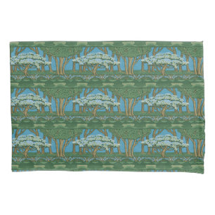 Walter Crane Vintage May Tree Forest Wallpaper Pillowcase