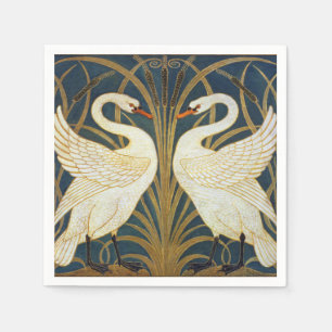 Walter Crane Vintage Swan and Iris Art Nouveau Napkin