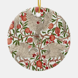 Walter Crane White Cockatoo Red Pomegranate Art Ceramic Ornament