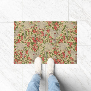Walter Crane White Cockatoo Red Pomegranate Art Doormat